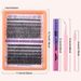 D False Eyelash Extension Set, Single Tufted Bristles, 280 Tufted Thick Makeup, Big Eyes, D-curved And Curled Eyelashes_voghion.com