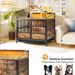 Multi-function Furniture Style Dog Crates With Storage, Dog Crate Furniture Large Wooden Dog Kennel With Double Doors, For Large/Medium Dog Indoor, Brown_voghion.com