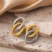 Fashion Simple Personality Earrings Stainless Steel Plated And Silver Two Color O Shaped Double Ring Buckle Earrings_voghion.com