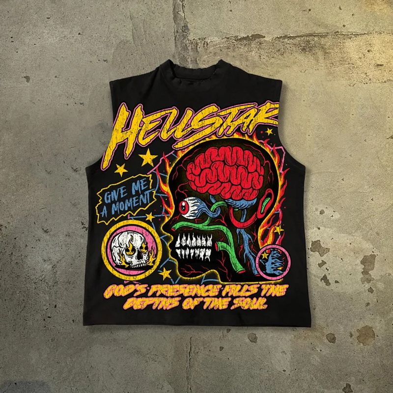 T-Shirts mit Cartoon-Grafiken für Herren, Gothic-T-Shirts aus Gips für Paare, Y2k-Unterhemden für Gothic-Paare_voghion.com