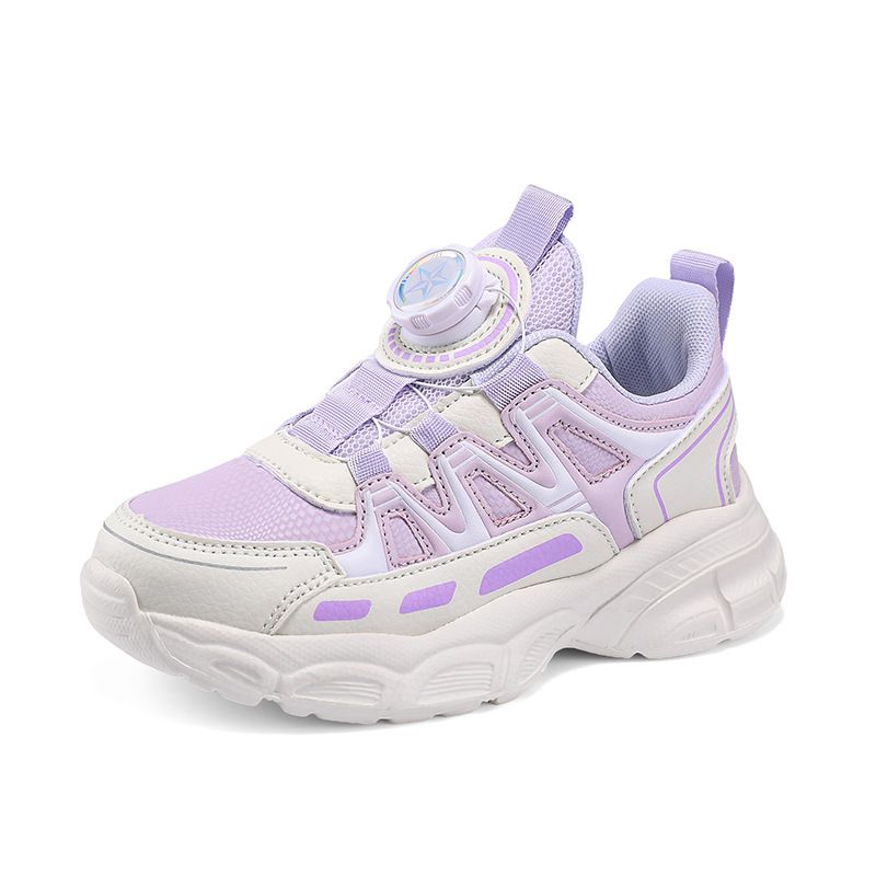 Chaussures pour enfants, nouvelles chaussures de sport respirantes en maille avec bouton rotatif, semelles souples, antidérapantes, décontractées_voghion.com