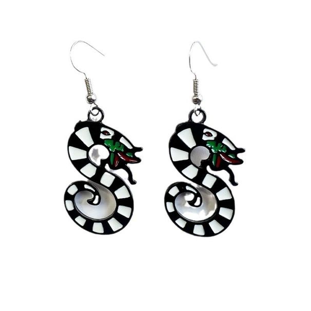 Orecchini a bottone a forma di drago di Halloween, stile gotico esagerato, unici e alla moda, per donna_voghion.com