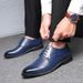 2025 Business Formal Leather New Large Size Single Shallow Mouth Lace-up Men's Design Room Decoration Shoes_voghion.com