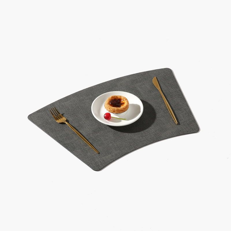 Neu Chinesischen Stil Fan-Förmigen Runde Tischdecke Muster Leder Tischset Hotel Private Zimmer Esstisch Öl-Beweis_voghion.com