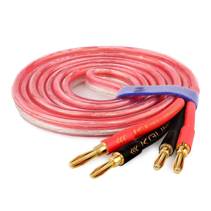 Banana Plug Speaker Cable for Amp and Speakers Connection Cord Premium Copper Cable with 4mm Banana Connector (single cable)_voghion.com