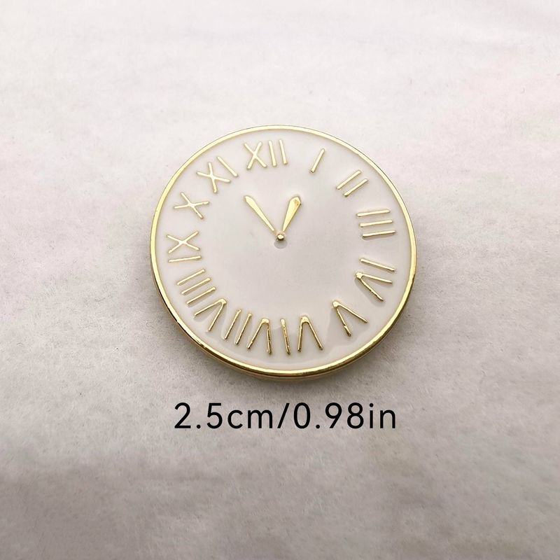 6pcs Round Metal Buttons, Stylish Clock Design, Clothing Accessories, Cufflinks, Can Be Used For Tops, Shirts, Cardigans, Trousers._voghion.com