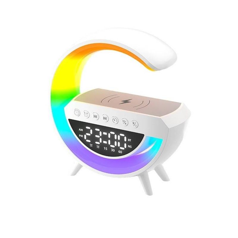 G-Series Bluetooth Speaker - RGB Mood Light, Wireless Charger & Alarm Clock With Night Light​_voghion.com