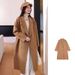 Women's Long Wool Blend Coat - Korean Style Oversized Trench Coat With V-Neck, Elegant Loose Fit Spring Fall Outerwear In Beige, Black, Camel & More_voghion.com