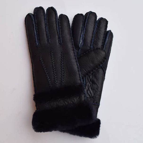 Guanti da equitazione in vera pelle di pecora per donna, caldi e casual, in pelle verniciata_voghion.com