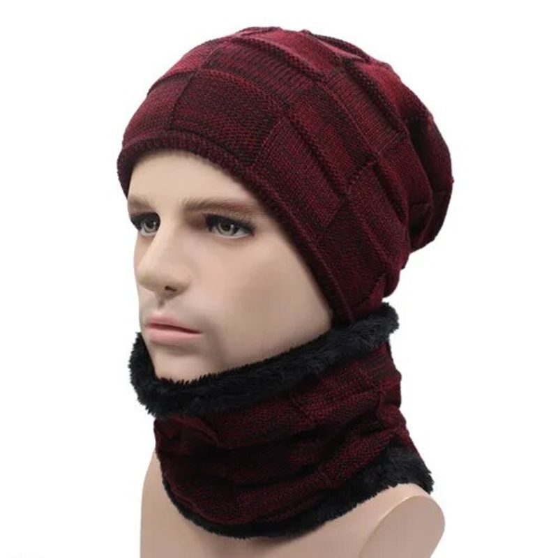 Sıcak yün kalın kış şapkaları erkekler kadınlar için bere şapka Skullies Beanies erkek eşarp örme şapka kap erkek artı Gorras kaput_voghion.com
