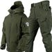 Oudoor Shark Skin Sof Shell Se For Men And Women, Winer Fleece-Lined Thick Waerproof Windproof Mounaineering_voghion.com
