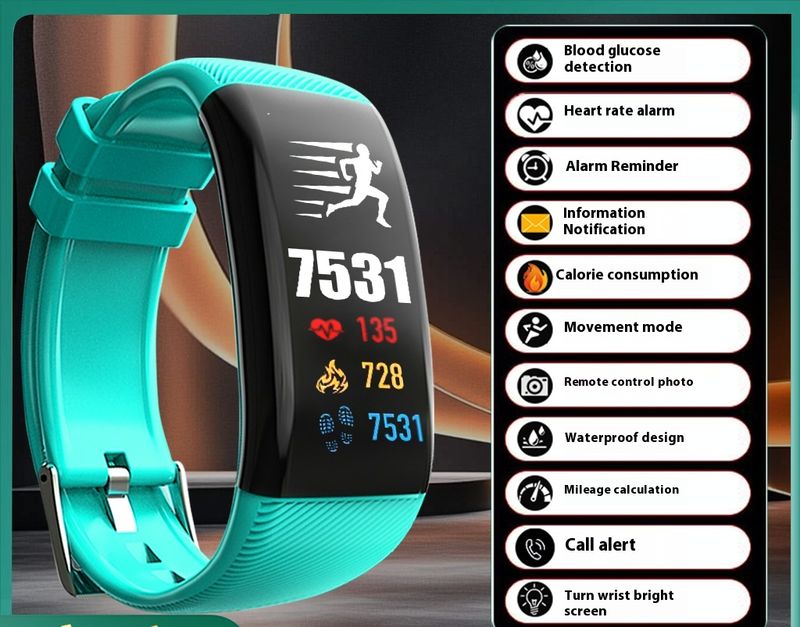 Smart Bracelet Sports Sugar Oxygen Blood Pressure Heart Rate Sleep Multifunctional Pedometer Bluetooth Electronic Couple_voghion.com