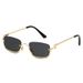 Hip Hop Small Frame Sunglasses - Metal Texture Square Half Frame For Women (Trendy Celebrity Style, UV400 Protection)_voghion.com