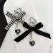 French Bowknot Keychain Black Love Rose Phone Chain Headphone Case Pendant Camera Charms Bag Decor Car Keyring_voghion.com
