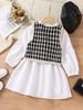 2024 Autumn Small Fragrant Style Vest Lace Collar Loose Temperament Dress without Hat_voghion.com