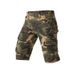 Man's clothing Men's cargo shorts multi-pocket capri pants men's camo medium quarter straight pants_voghion.com