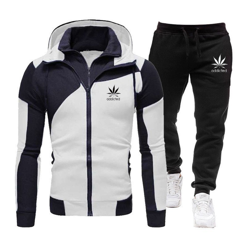 Europäesche Moudetrend Zwee-Deeleg Set Plus Size Duebele Reißverschluss Moudetiquendrock Hären Set Moud_voghion.com