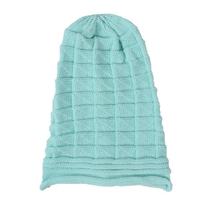 Europese stijl herfst winter mode unisex gebreide haak effen warme baggy muts oversized slouch cap_voghion.com
