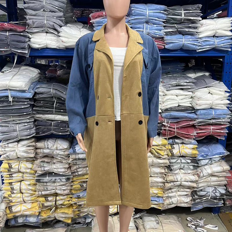 Vêtements pour femmes 2024 automne et hiver nouveau manteau mi-long en denim avec col de costume pour femmes_voghion.com