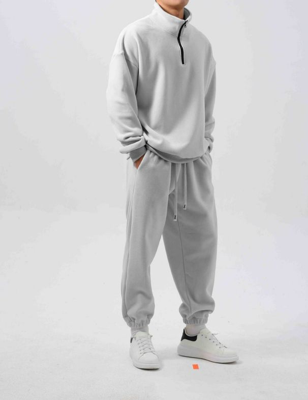 Men's Solid Color Sweatpants Suit_voghion.com