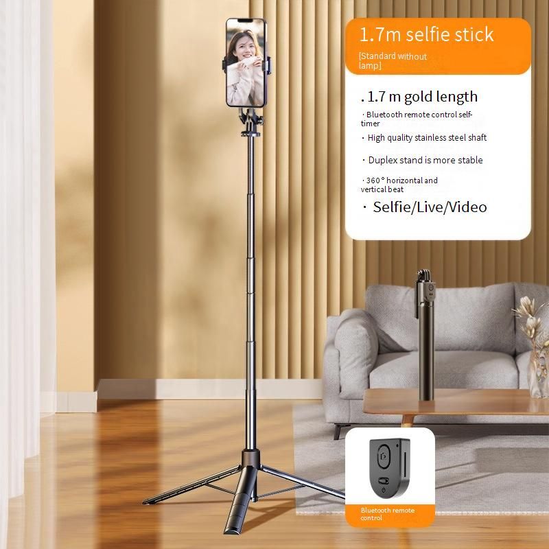 4-Axis Gimbal Selfie Stick Tripod With Stabilizer & Beauty Lights – 1.7m Extendable Phone Holder For Live Streaming, Outdoor Vlogging_voghion.com