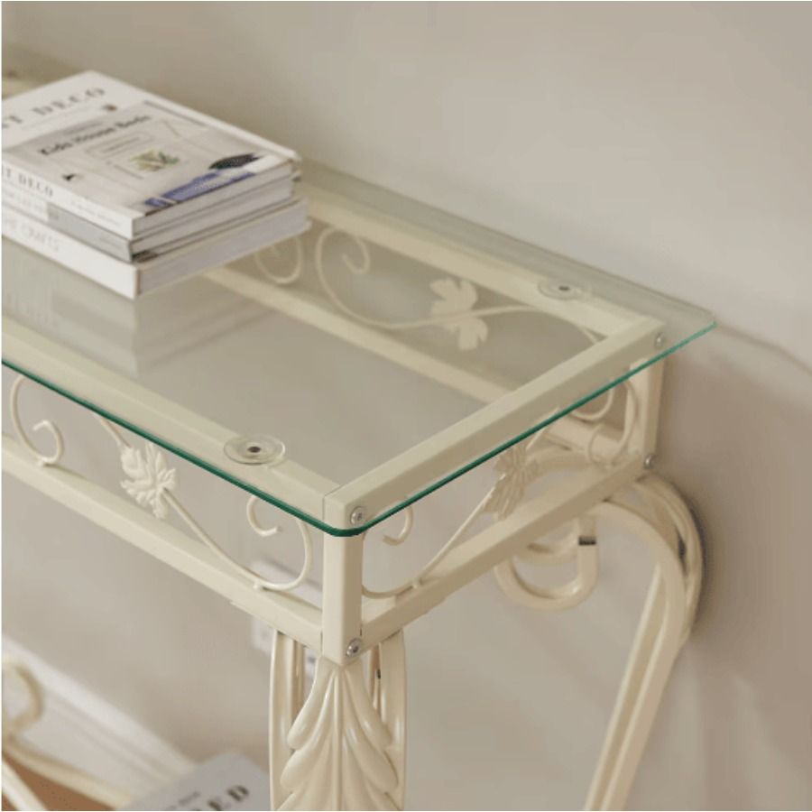 Metal Frame Modern Tempered Table Glass Table_voghion.com