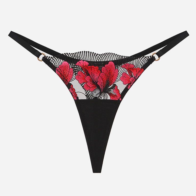 Women's Intimates Fishbone Ins Gather Small Chest To Show Big Anti Drooping High Quality Embroidered Eyelash Underwear 2 Piece Set_voghion.com