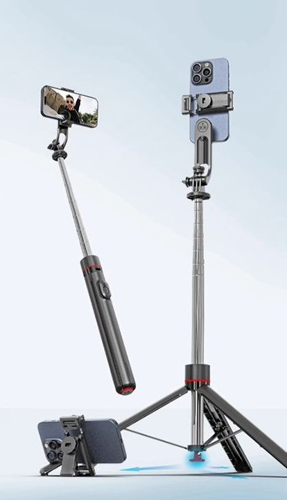 LICHEERS Selfie-Stick für Telefon, multifunktionales Reise-Handheld-Foto, Live-Streaming, tragbares Bodenstativ_voghion.com