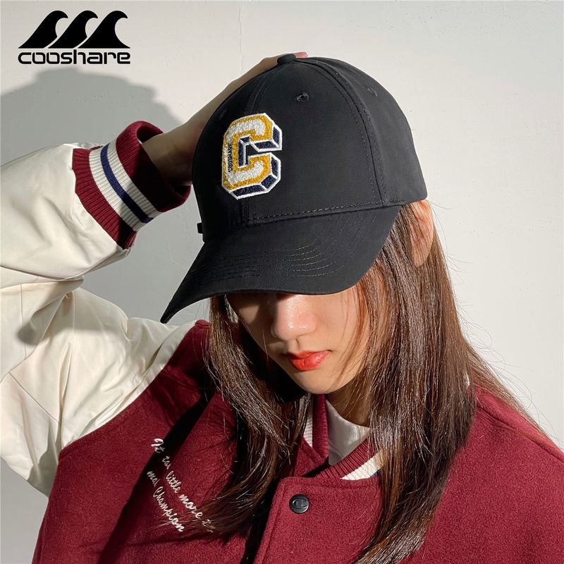 New C letter baseball cap, big head circumference, hard top, enlarged and widened hat, men's big brim, showing face, small peaked cap, women_voghion.com