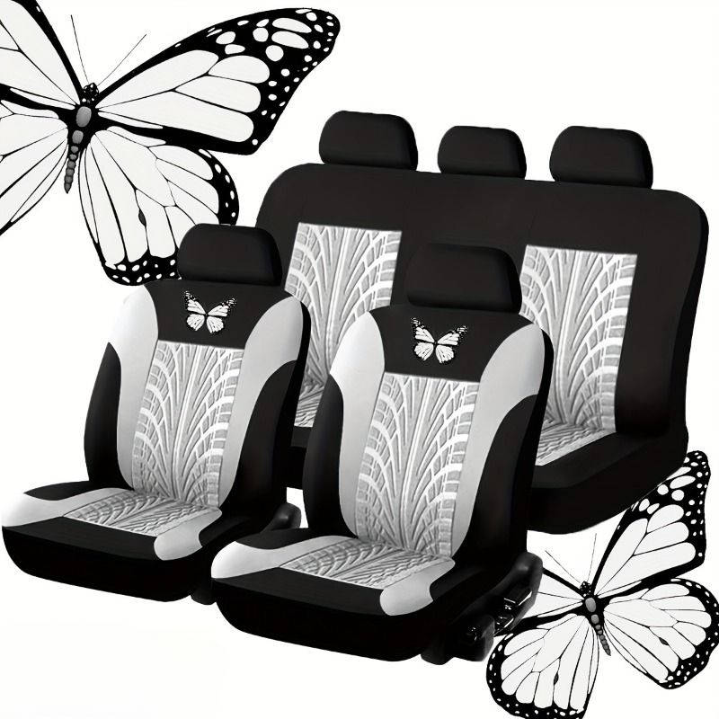 Komplettes Set Schmetterlings-Sitzbezüge, Auto-Innenausstattung_voghion.com
