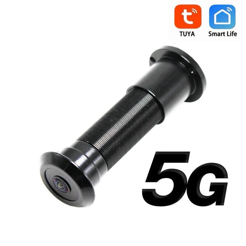 5G Graffiti Intelligent WiFi Door Night Vision Zwee-Wee Voice Intercom Wäitwénkel 180 Grad Cat Eye Video Camera Defense_voghion.com