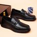 First Layer Cowhide Men's Autumn Business Casual Leather Shoes Commuting Versatile Breathable Non-Slip Slip-On Loafers_voghion.com