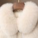 Piumino di lusso in pelliccia di volpe patchwork per donna – Cappotto invernale caldo con dettagli in pelle di pecora (bianco avorio, M-XL)_voghion.com