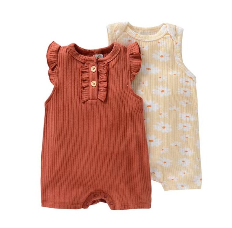 Baby Mädchen 0-1 Jahre alt Pit Thread Flying Sleeve Flat Corner Wrap Fanny Coat Ha Zweiteiler_voghion.com