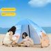 Tenda da spiaggia con tessuto in poliestere rivestito in argento - Impermeabile e con protezione UV. Ventilazione anteriore/posteriore per un riparo esterno spazioso._voghion.com