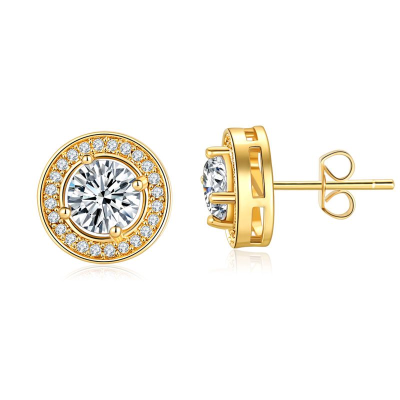 Starry sky round earrings 2022 new fashion earrings men's zircon earrings full diamond creative jewelry_voghion.com