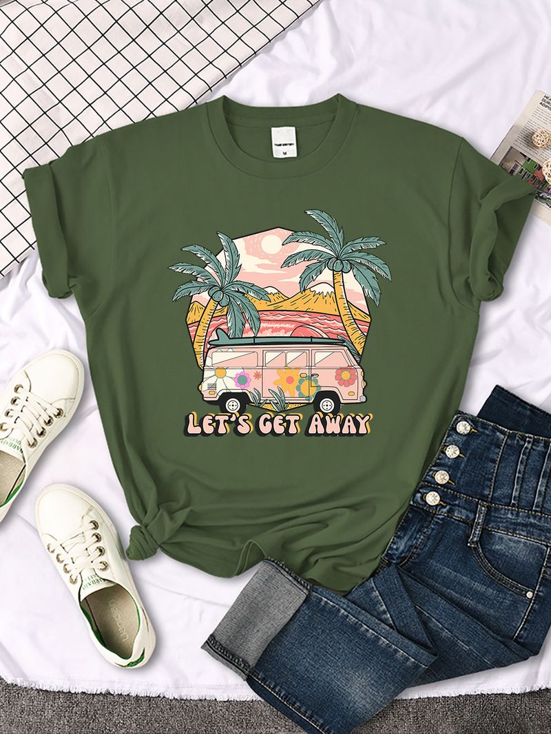 Let's Get Away Vacation Muster Damen T-Shirts Mode Mult_voghion.com