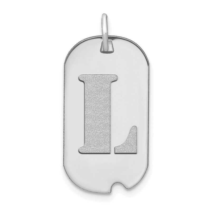 14kw Polished Letter L Initial Dog Tag Pendant_voghion.com