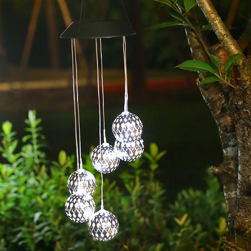 Luci solari a forma di carillon eolico, impermeabili, decorative per esterni, da appendere, per giardino, patio, balcone - Luci a LED colorate con illuminazione da 6 a 12 ore_voghion.com
