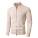 Veste en maille zippée coupe ajustée – Cardigan moderne à col montant pour homme, idéal pour les superpositions décontractées et élégantes_voghion.com