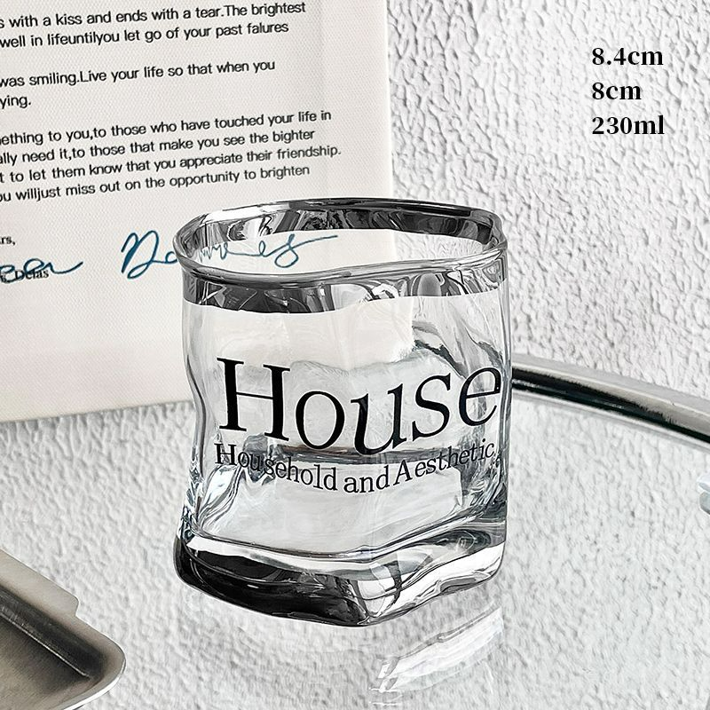 Thickened Whiskey Set Wine Glass Ins Transparent Twist Cup Drinking Water Household High Aesthetic_voghion.com