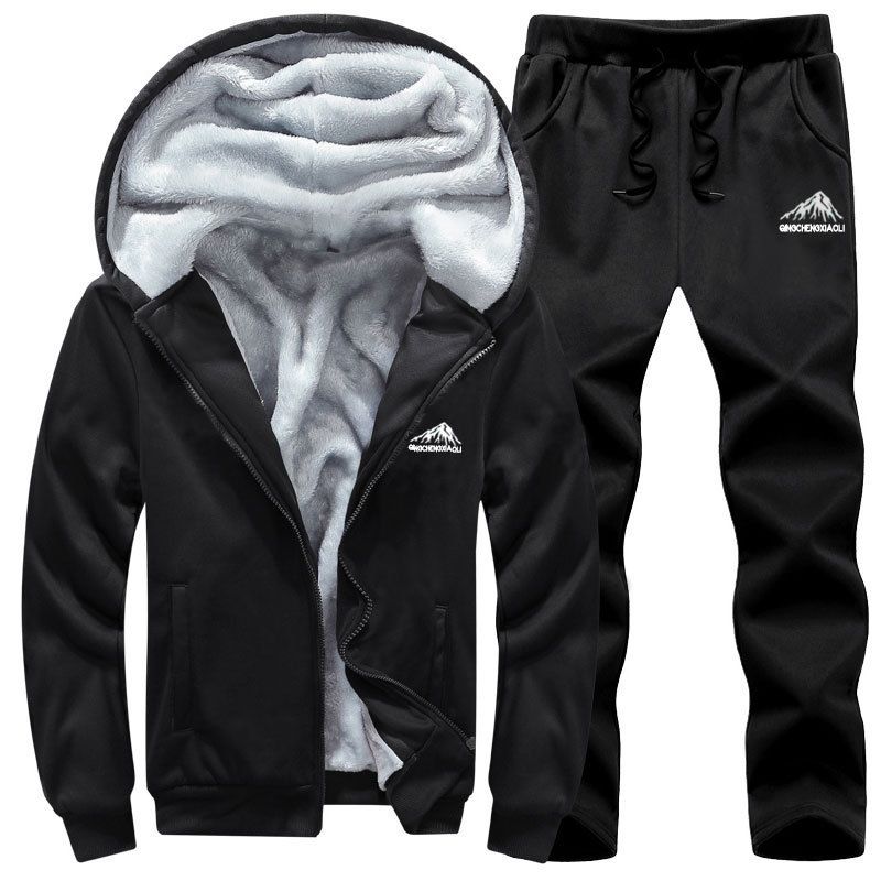Men's Clothing Winter Men's Sports Sweatshirt Suit Men Autumn And Winter Trend Korean Version Plus Velvet Thick Casual Men's Wear 2023 New Style Trend_voghion.com
