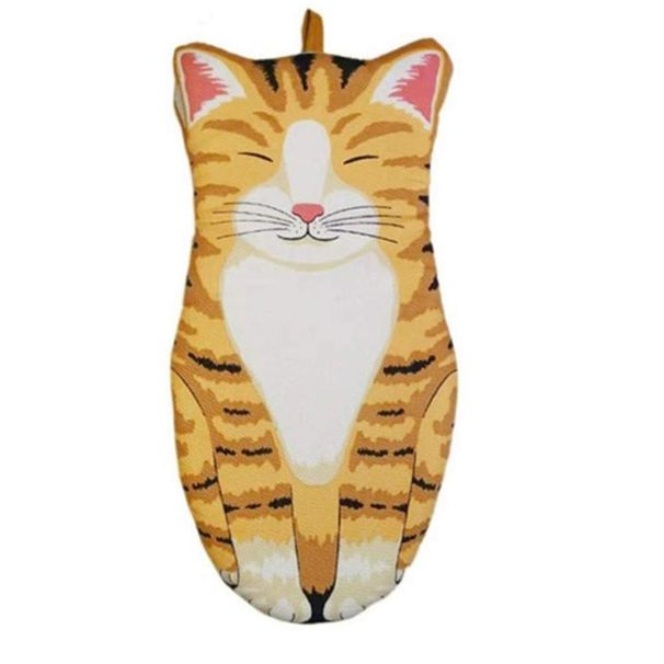 1 Stück 3D-Cartoon-Katzenpfoten-Ofenhandschuhe, lange Baumwoll-Backhandschuhe, isolierend, mikrowellengeeignet, hitzebeständig, rutschfest, für die Küche_voghion.com