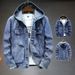Men's Denim Jacket With Hood, Loose Fit, Slim Style, Korean Fashion, Casual Large Pocket Outerwear, Trendy Social Clothing Coat_voghion.com