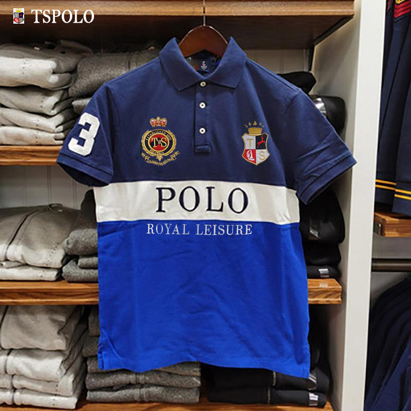 Herrenbekleidung New Paul Poloshirt aus reiner Baumwolle für Herren New Royal Casual Kurzarm Splicing Fashion Casual Kontrastfarbe_voghion.com