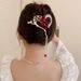 Premium red flocking flower fringe Lady clip frog hair clip hair accessory card_voghion.com