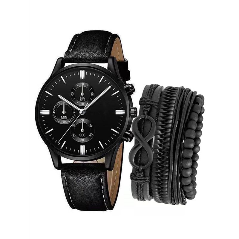 New Men Watch Luxury Bracelet Set Fashion Business  Quartz Wrist Watches for Men Gift Set _voghion.com