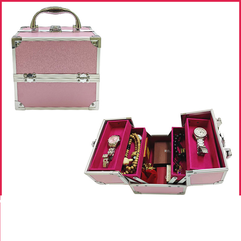 lightweight storage box Portable nail beauty salon embroidery tool box Portable aluminum alloy makeup box_voghion.com