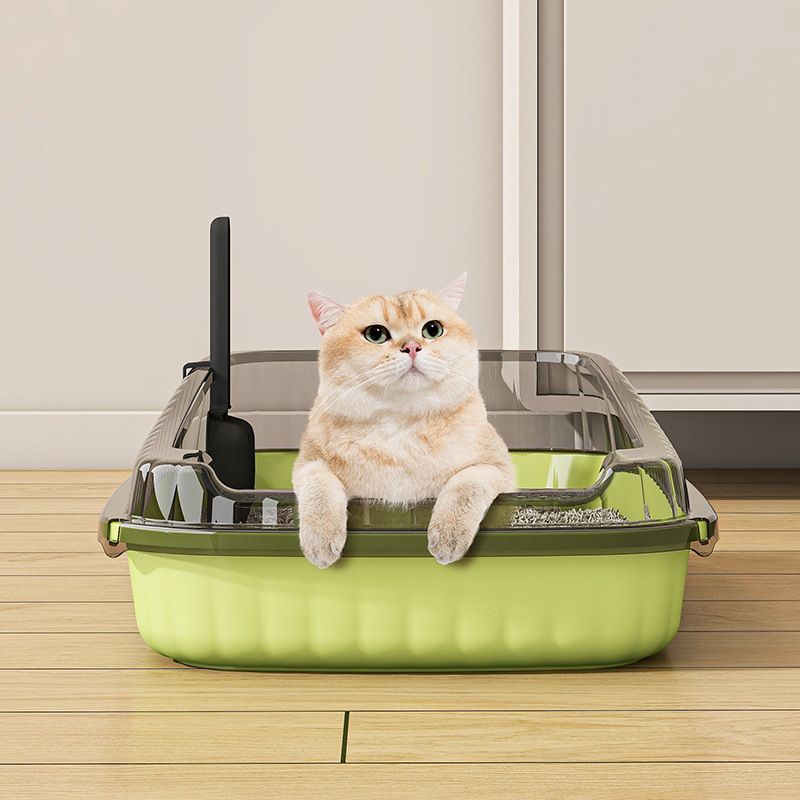 Extra große, halbgeschlossene Toilette, Anti-Sand, Katzentoilette für kleine Kätzchen, Katzenzubehör-Set_voghion.com