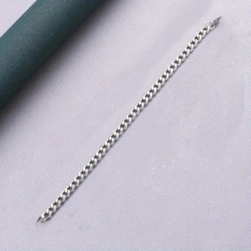 Bracciale unisex alla moda audace cubano Hip Hop Simple Basic Chain NK_voghion.com